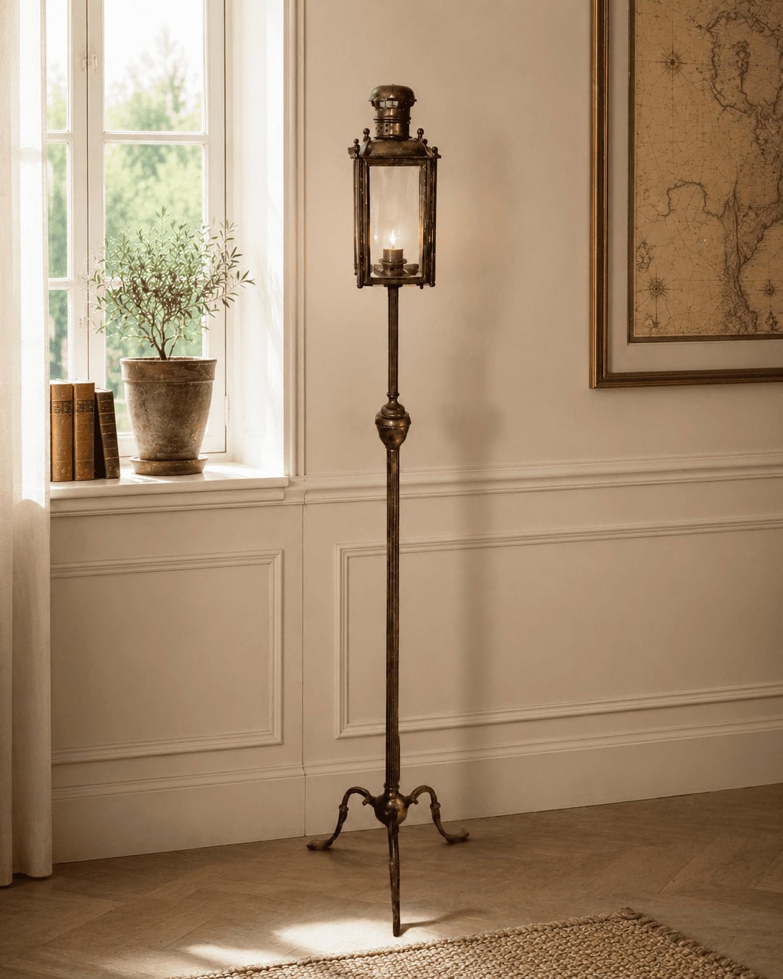 Piantana in ottone antica: mock up